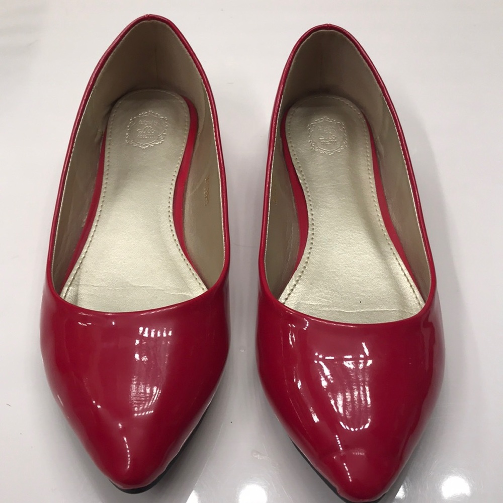 Cherry Red Patent Leather Flats